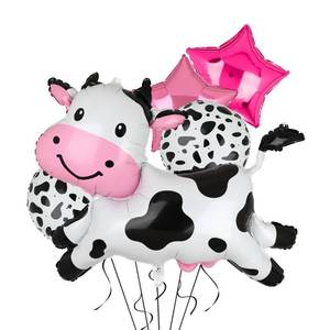 lot 8360 image: GGDE Cow Mylar Foil Balloon Set 5 Pcs 42 Inch Birthday Party Decor