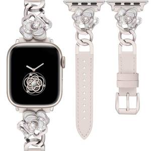 lot 8367 image: Minyee Womens Leather Chain Apple Watch Band 1.50in-1.93in Case