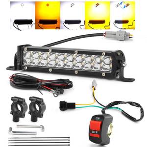 lot 8378 image: LIGBT Dirt Bike LED Light Bar 7 Inch Amber White Headlight Kit 22mm Handlebar