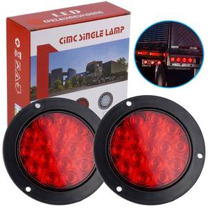 lot 8383 image: LIGBT 4 Inch Round LED Trailer Tail Light 16 LED Red