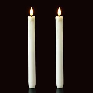 lot 8386 image: Homemory Flameless LED Taper Candles 2 Pack 9.6 Inch White
