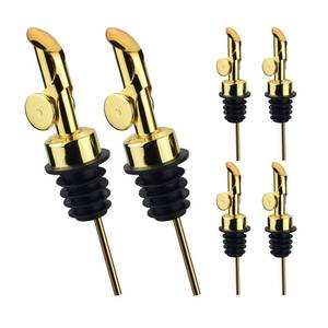 lot 8389 image: Pafusen Auto Flip Olive Oil Dispenser Liquor Pour Spout 6 Pack Gold(Only 4)