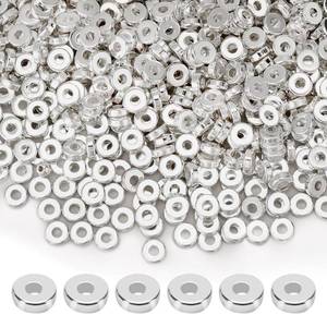 lot 8390 image: DECYOOL Silver Flat Round Spacer Beads 6mm 1500 Pcs