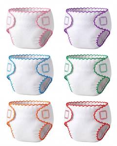 lot 8406 image: BABESIDE Baby Doll Diapers 6 Pack Reusable Fits 12-15 Inch Dolls