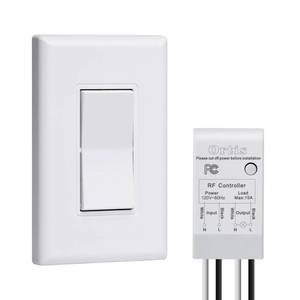 lot 8429 image: Ortis Wireless Light Switch and Receiver Kit 300ft RF Range