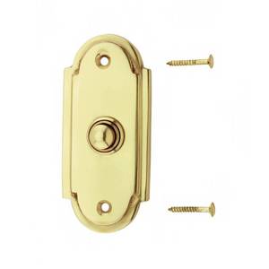 lot 8436 image: Renovators Supply Manufacturing Wired Brass Door Bell Push Button 4 Inch Oval
