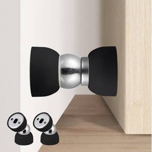 lot 8440 image: TOPTAKE Magnetic Door Stopper 2 Pc Stainless Steel Black