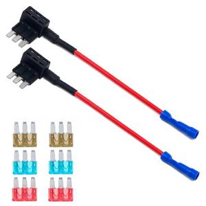 lot 8445 image: QKUDNGHY Add-a-Circuit Fuse Tap Adapter 2 Pack Micro 3 With 6 Fuses 5A 10A 15A