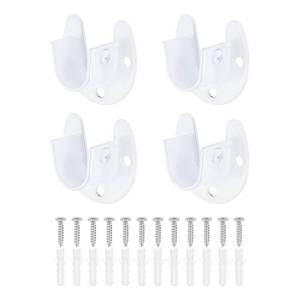 lot 8454 image: Uxcell Rod End Supports 4 Pcs 0.75in Stainless Steel Flange Brackets White