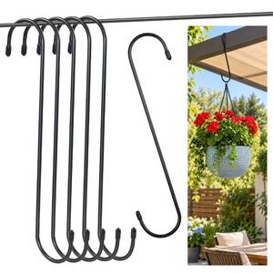 lot 8457 image: Tingheng S Hooks 10 Inch 6 Pack Black Heavy Duty