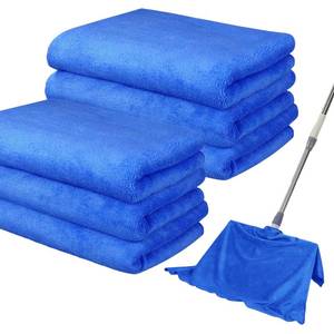 lot 9365 image: IIDEA 6 Pack Microfiber Cleaning Cloths Extra Large 30 x 20,XL Rags Washable Reusable Streak Free Lint Free Towels for Floor Mop,Glass,Windows,Kitchen,Bathroom,Office & Car Cleaning(Blue)