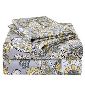 lot 9366 image: JSD Vintage Paisley Printed Queen Sheet Set Extra Deep Pocket