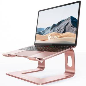 lot 9371 image: Nulaxy Full Aluminum Laptop Stand, Stable Support to 22 lbs, Rose Gold
