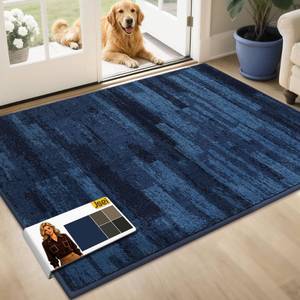 lot 9382 image: JSEI Dirt Trapper Door Mat 32x48, Non-Slip Doormat, Blue