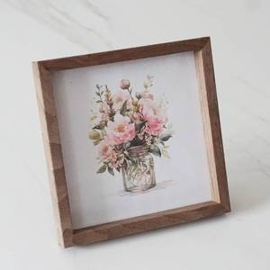 lot 9393 image: PLUSCHEN 7x7 Wood Grain Picture Frame Mocha Brown Colour 7x7 Square Photo Frame For Wall & Desktop Display, with Plexiglass
