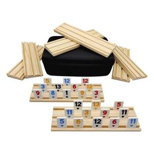 lot 9397 image: Rummy Cube 8 Player Edition with 8 Wooden Racks, Rummy Cube Game with Case 8 Players with Portable Case 214 Tiles Rummy Cube Travel Game Set for Family Adults Kids