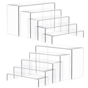lot 9405 image: Anglelife Large Acrylic Risers for Display, 2 Set 10Pcs Acrylic Stands
