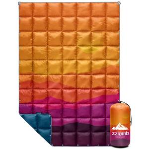 lot 9408 image: zzlamb Camping Blanket for Cold Weather, Puffy Warm Cloak with Snaps, Portable Outdoor Travel Blanket Windproof, Warm Quilt for Camping Picnic Beach Trips Hiking Backpacking, Fiery Ridge Fade 52x75in