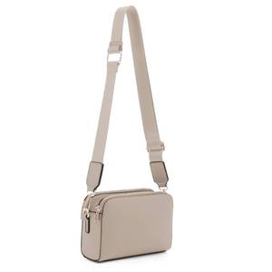 lot 10040 image: EVVE Triple Zip Small Crossbody Camera Bag with Wide Guitar Strap  Taupe