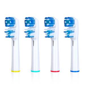 lot 10049 image: Replacement Brush Heads Compatible with Oral B- Double Clean Design, Double Clean Brush Heads, Compatible with Braun Oral-B Dual Clean Electric Toothbrush - Pack of 4