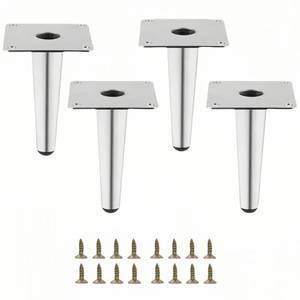 lot 10059 image: SWTOOL 4 Inch Silver Furniture Couch Cabinet Dresser Legs Set of 4