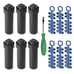 lot 10068 image: Rain-bird 5000 Series Rotor Sprinkler Head - 5004 PC Model, Adjustable 40-360 Degree Part-Circle, 4 Inch Pop-Up Lawn Sprayer Irrigation System - 25 to 50 Feet Water Spray Distance (Y54007) (6 Pack)