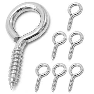 lot 10070 image: ZUSFUL 6 Pcs M6 304 Stainless Steel Screw Eye Hooks, 2-12 Inches Eyes Screw Hooks,Heavy Duty Screw Eye Bolt,Load Bearing 200LB,Indoor & Outdoor Use