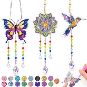 lot 10077 image: Arts and Crafts for Kids Ages 8-12, Diamond Art Kits for Kids Birthday Gifts for 5 6 7 8 9 10 11 Year Old Girls Diamond Painting Kits for Adults Teen, Gem Art Suncatcher Wind Chime for Home Garden