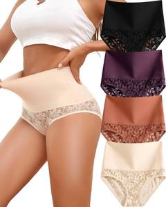 lot 10078 image: QDWQDW Tummy Control Womens Underwear Seamless High Waist Lace Shapewear