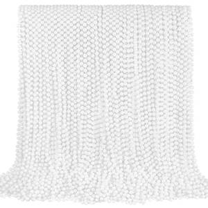 lot 10083 image: 100 PCS White Bead Necklaces, 33 White Mardi Gras Beads, Christmas Beads Necklaces, 4th of July Beads Necklaces, Parade Throws Accessories for Christmas Independence Day New Year Party Favors