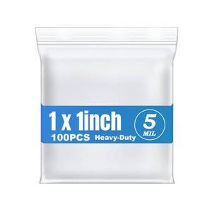 lot 10088 image: 5Mil 1x1 100Pcs Small Plastic Bags Resealable Zip Seal Lock Poly Baggies