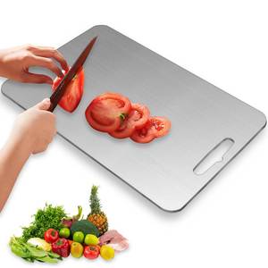 lot 10096 image: 304 Stainless Steel Cutting Board for Kitchen, Small 13.5 x 9 in