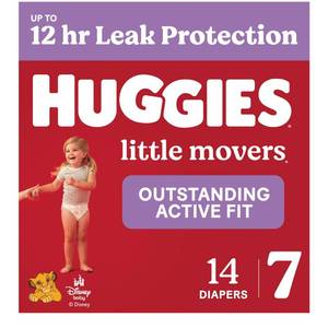 lot 13423 image: Huggies Diapers Size 7 14 Count Little Movers