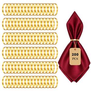 lot 13462 image: Oqqlin Gold Napkin Rings Bulk 200 Pcs 1.57 Inch Round Metal