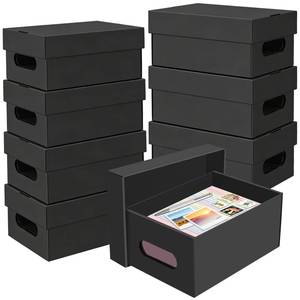 lot 13466 image: ATPWONZ 8 Pack Cardboard Paper Storage Box with Lid, 9 x 6.5 x 4 In