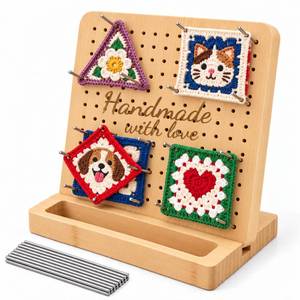 lot 13471 image: Pluvita Crochet Blocking Board 8.3 Inch Bamboo with 15 Pegs
