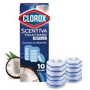 lot 13477 image: Clorox ToiletWand Refills Scentiva Coconut and Waterlily 10 Count