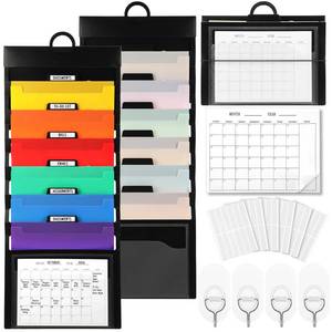 lot 13482 image: AmazingSpark Wall Hanging File Organizer 2 Set 6 Pockets 35 x 14.2 Inch