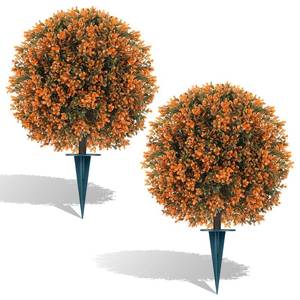 lot 13491 image: EverNature Artificial Boxwood Topiary Ball Outdoor Set of 2 24 Inch