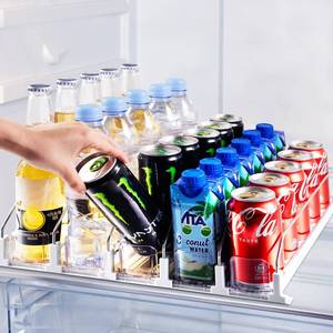 lot 13494 image: Coanto Drink Organizer for Fridge, 5 Row Soda Can Dispenser, Holds 25 Cans
