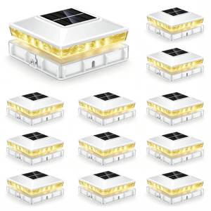 lot 13497 image: Toeuie Solar Post Cap Lights 12 Pack for 4x4 Wood and Vinyl Posts