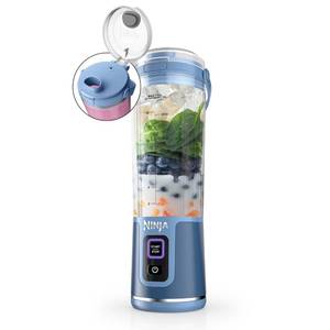 lot 13499 image: Ninja Blast Portable Blender Cordless 18oz Denim Blue BC151ND