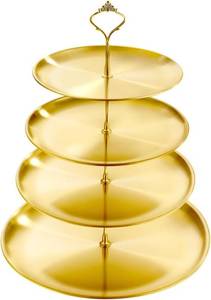 lot 13507 image: EOKPHULL Stainless Steel Gold Tiered Cupcake Stand Cake Display Holder
