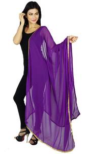 lot 14285 image: IBA Viscose Chiffon Indian Scarf Dupatta Stole Women Purple 80 x 34 in NDP690A