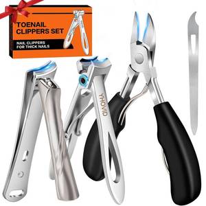 lot 14292 image: YHOVID 4-in-1 Toenail Clippers Set for Thick Nails with Catcher and File