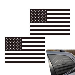 lot 14294 image: XIZAKEE Rear Window American Flag Decal Sticker 2 PCS 29 x 16 Inch Black
