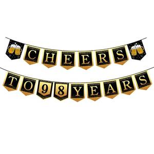 lot 14310 image: Joycard 98th Happy Birthday Banner 98 Year Old Party Bunting Decoration