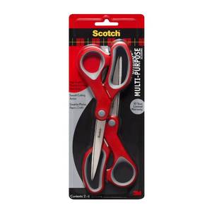 lot 14343 image: Scotch Stainless Steel Multi-Purpose Scissors, 8 in, 2 Pack