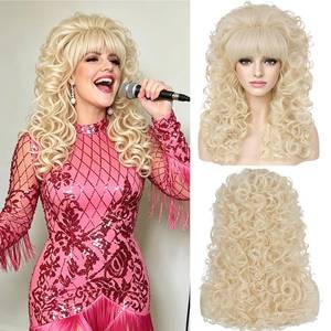 lot 14354 image: YTbeauty Short Blonde Bouffant Beehive Wig with Bangs for Women Costume