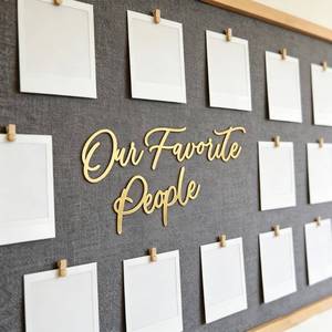 lot 14376 image: Acrylic Our Favorite People Sign Gold Wedding Bridal Shower Decor
